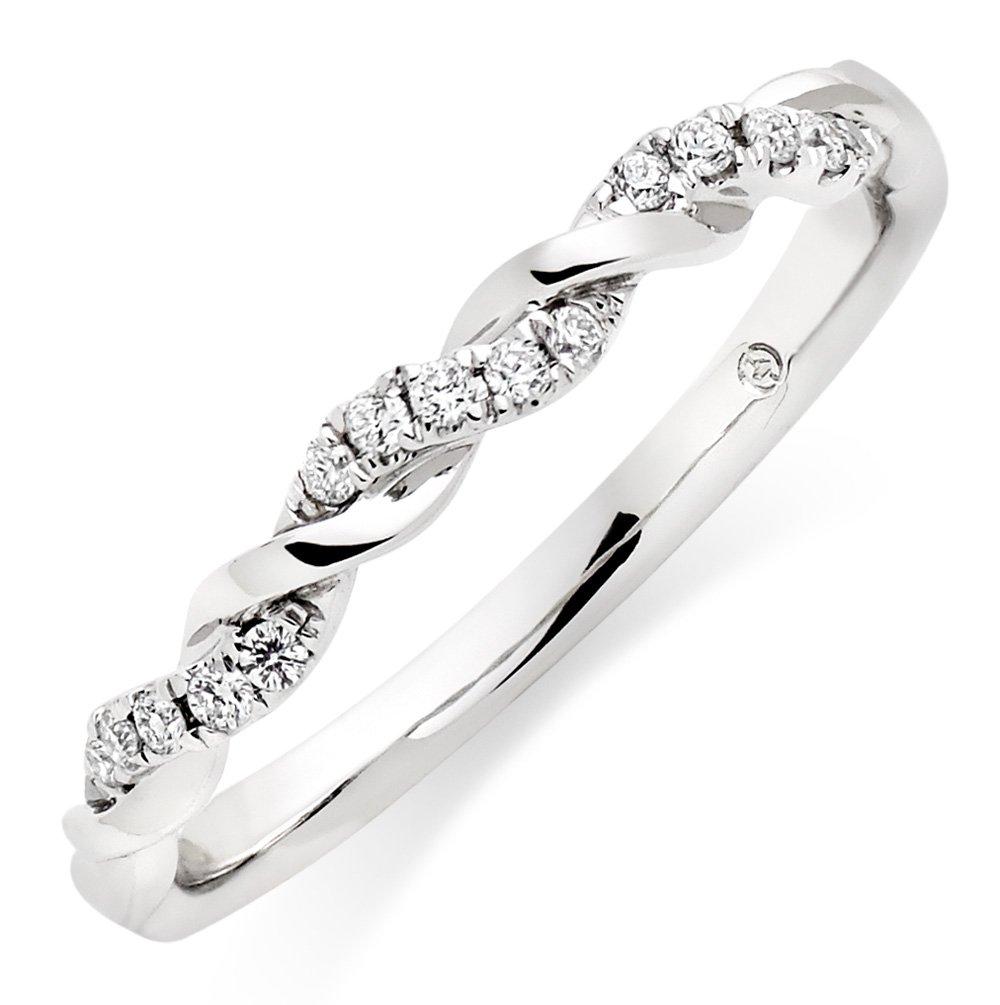 Entwine 18ct White Gold Diamond Twist Wedding Ring